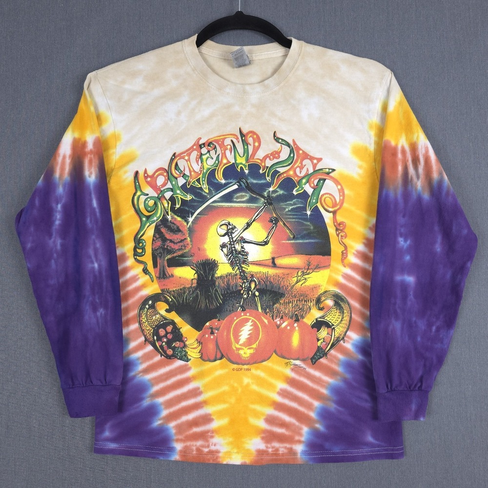 Grateful Dead Repo 1994 Fall Tour Shirt Size Medium Tie Dye Long‎ Sleeve Reaper